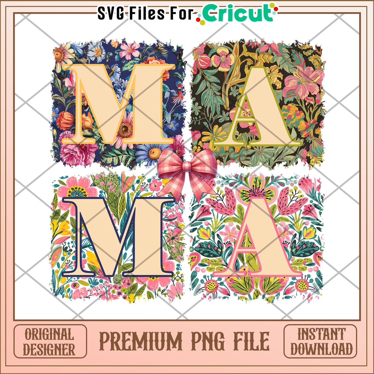 Floral Mama Lettering PNG Design for Crafts