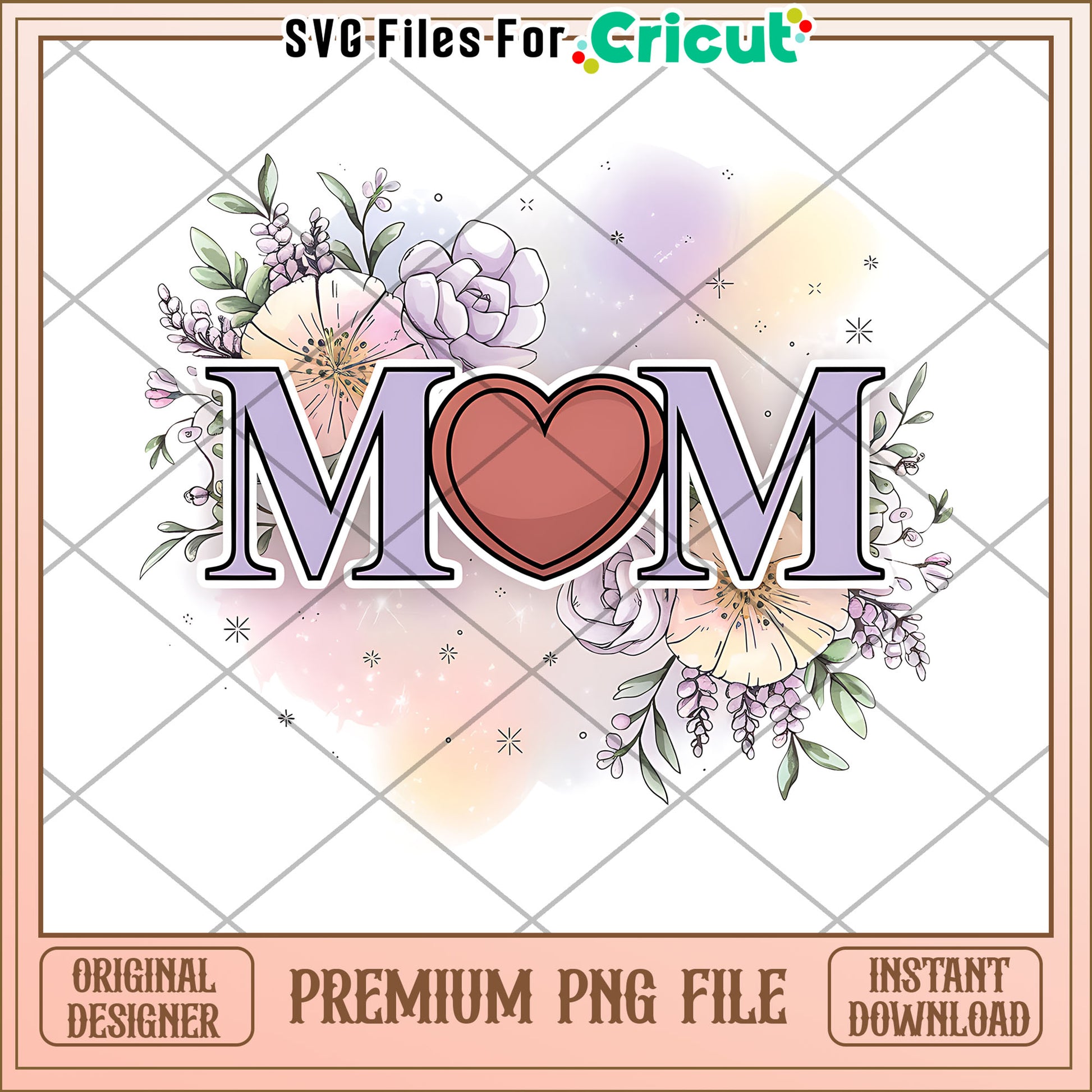Floral Mom PNG Design Instant Download