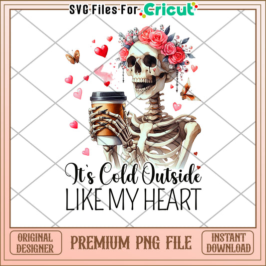 Floral Skull Coffee PNG Sublimation