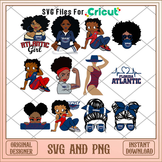 Florida Atlantic girl svg, Florida Atlantic svg bundle, NCAA svg
