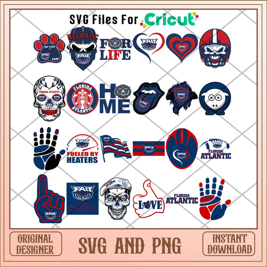 Florida Atlantic hand svg, Florida Atlantic svg bundle, NCAA svg