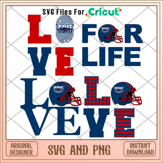 Florida Atlantic love svg, Florida Atlantic svg bundle, NCAA svg