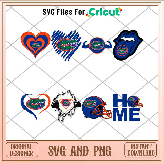 Florida Gators heart svg, Florida Gators svg bundle, NCAA svg 