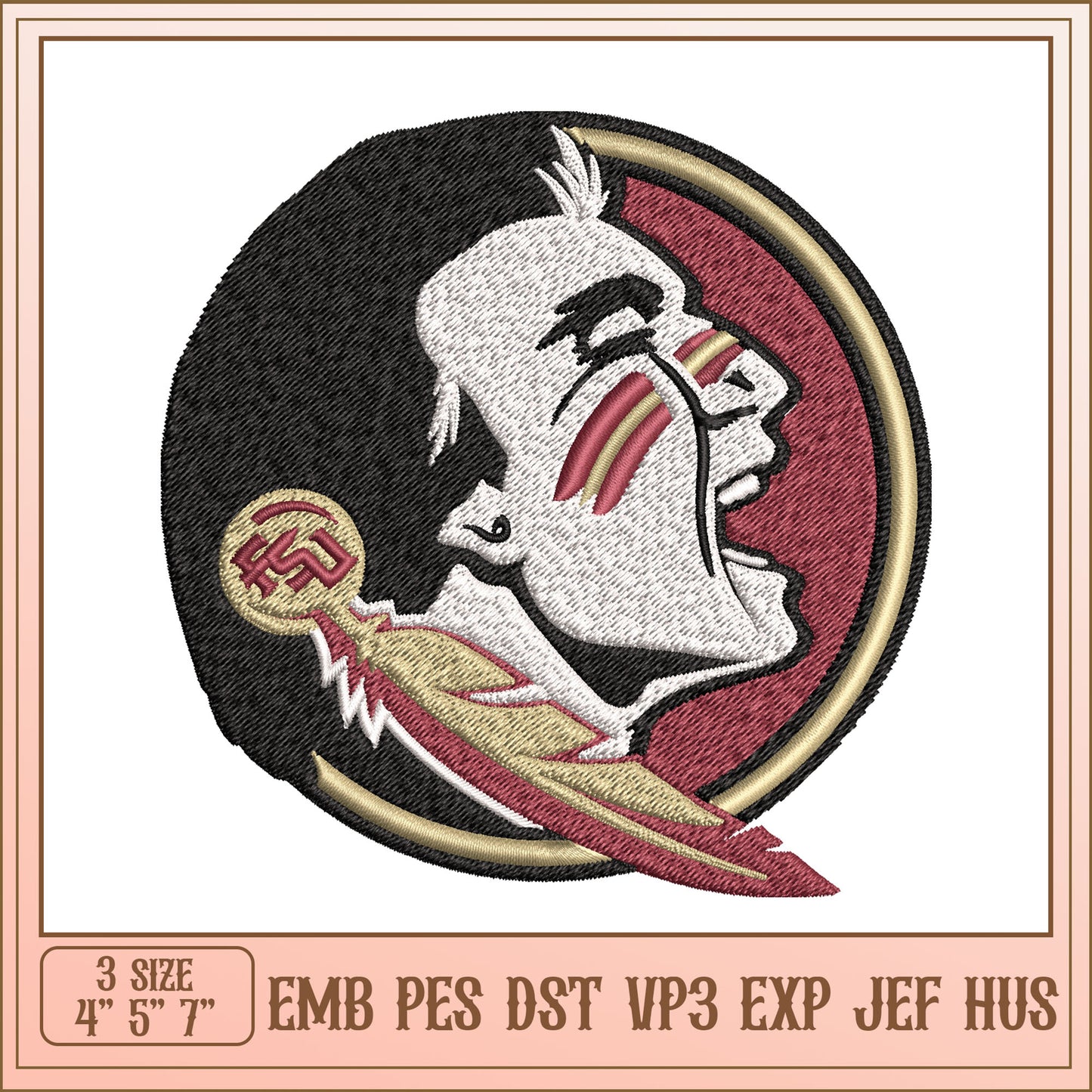 Florida State Seminole Embroidery Design