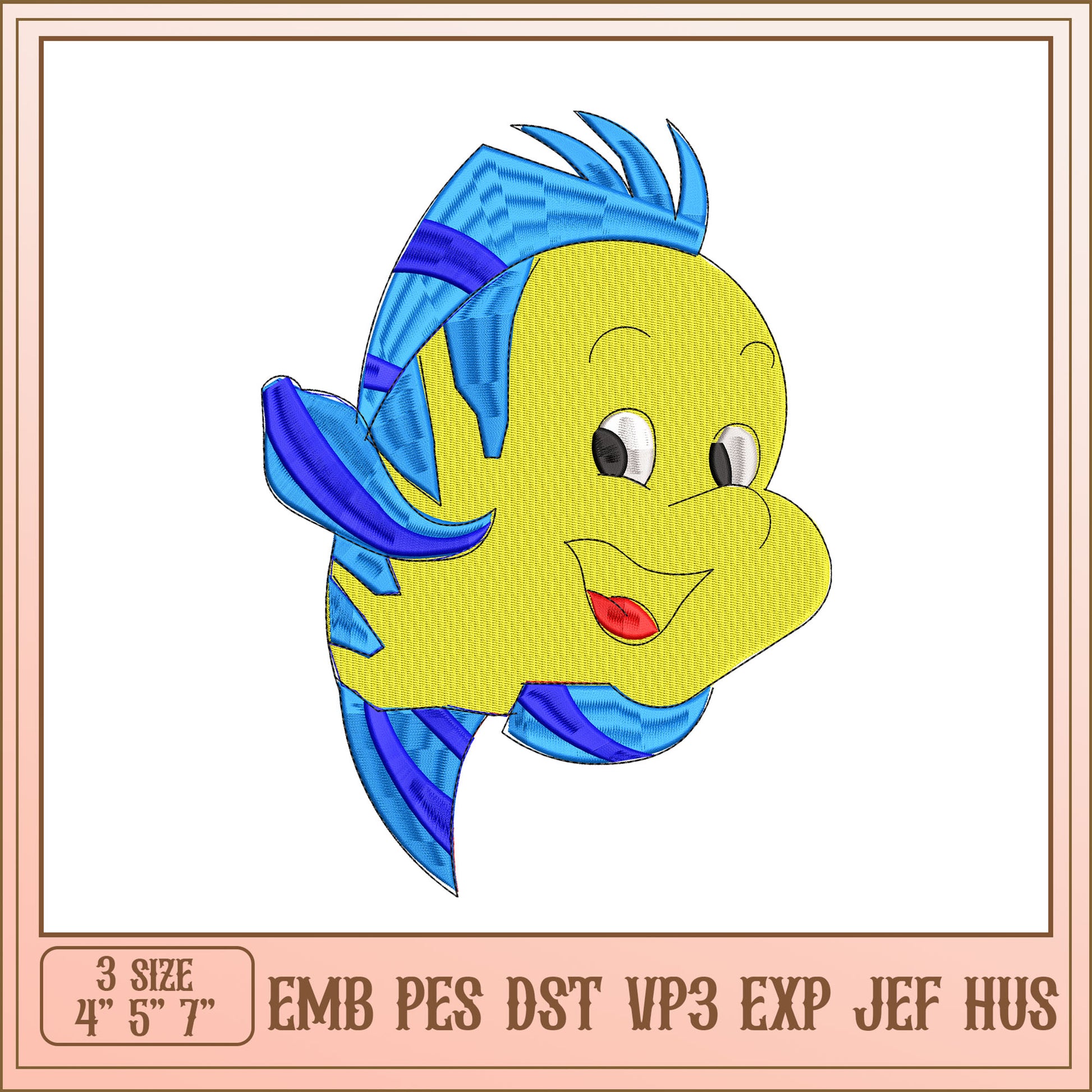 Flounder Embroidery Design