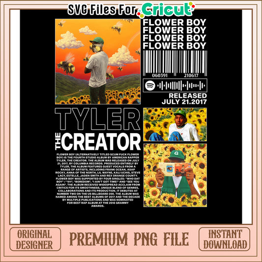 Flower Boy PNG Design for Cricut, Premium Instant Download File