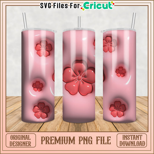 Flower Tumbler Design PNG File for Cricut Crafting Projects