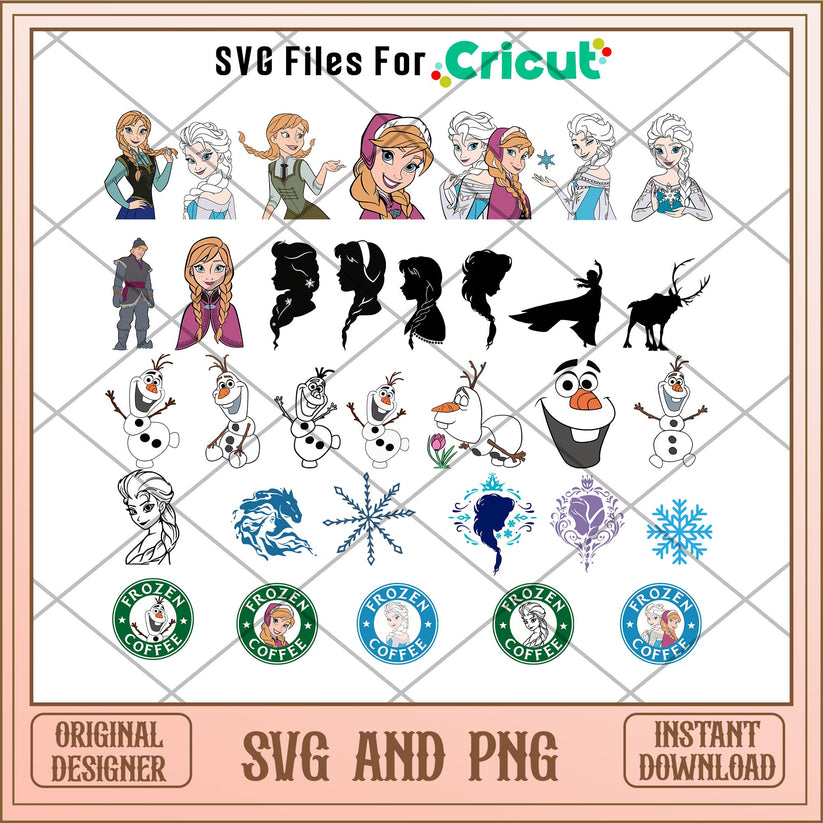 Frozen characters and symbol svg bundle – svg files for cricut