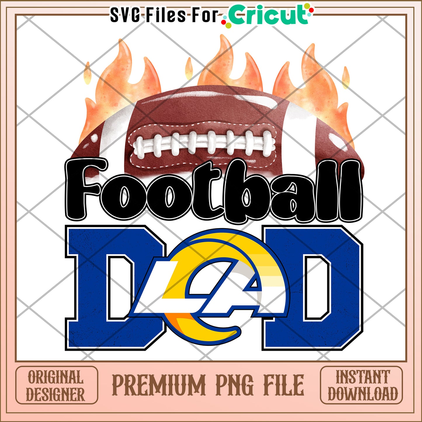 Football DAD PNG design for sports lovers, perfect for crafts projects