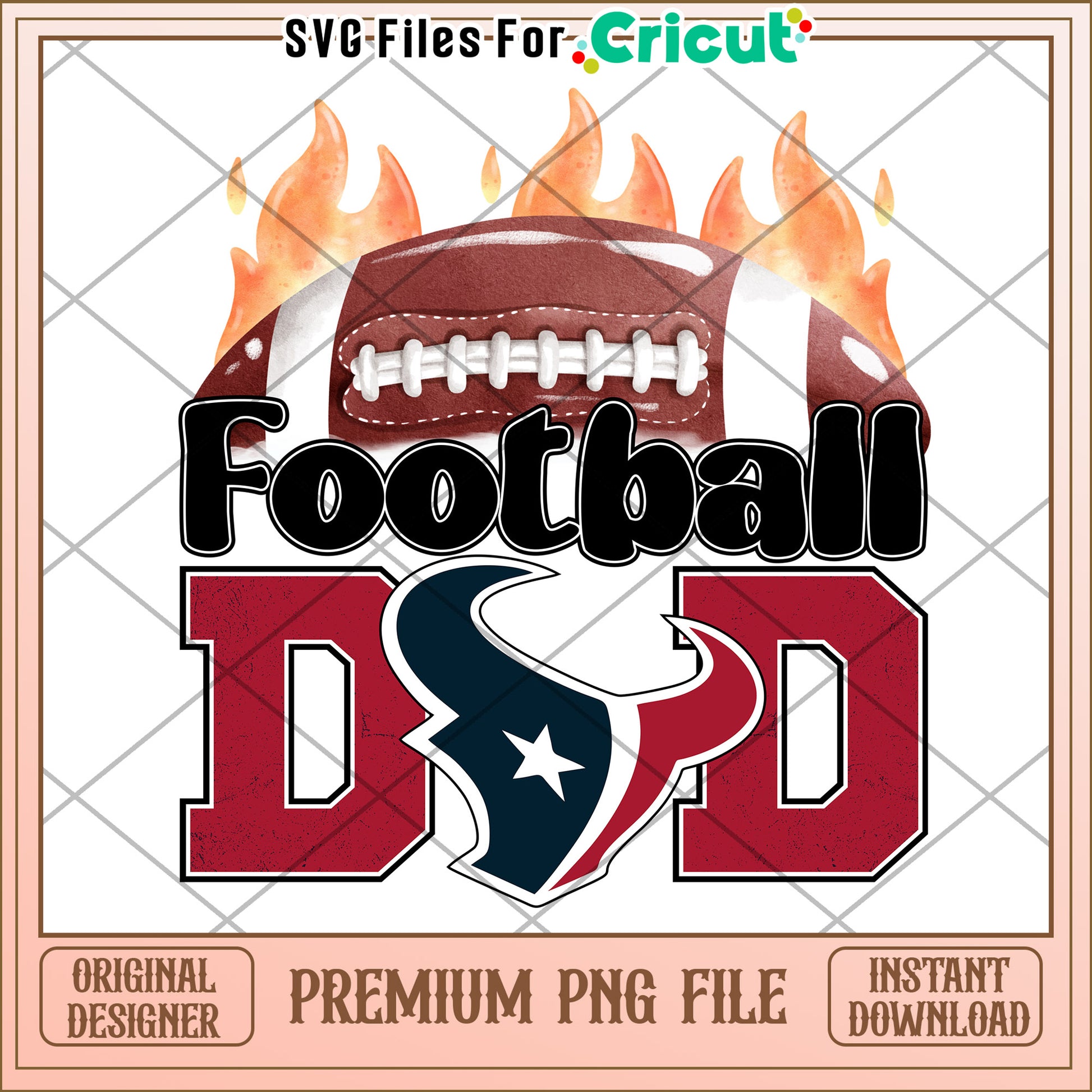 Football Dad Design with Houston Texans Logo, Instant Download PNG