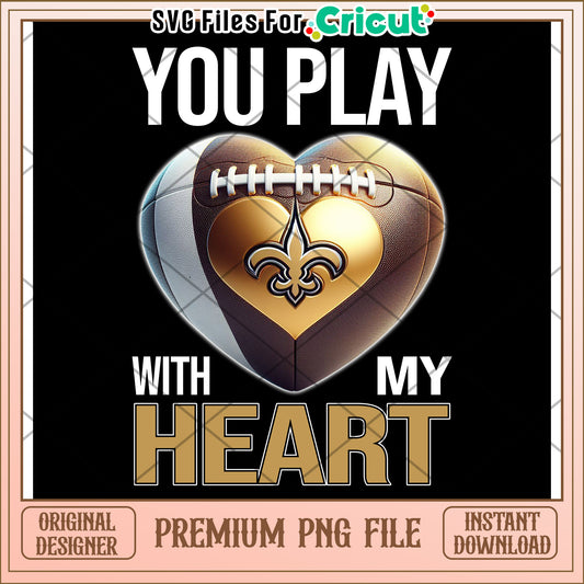 Football Heart Design, Perfect PNG for Cricut Crafts