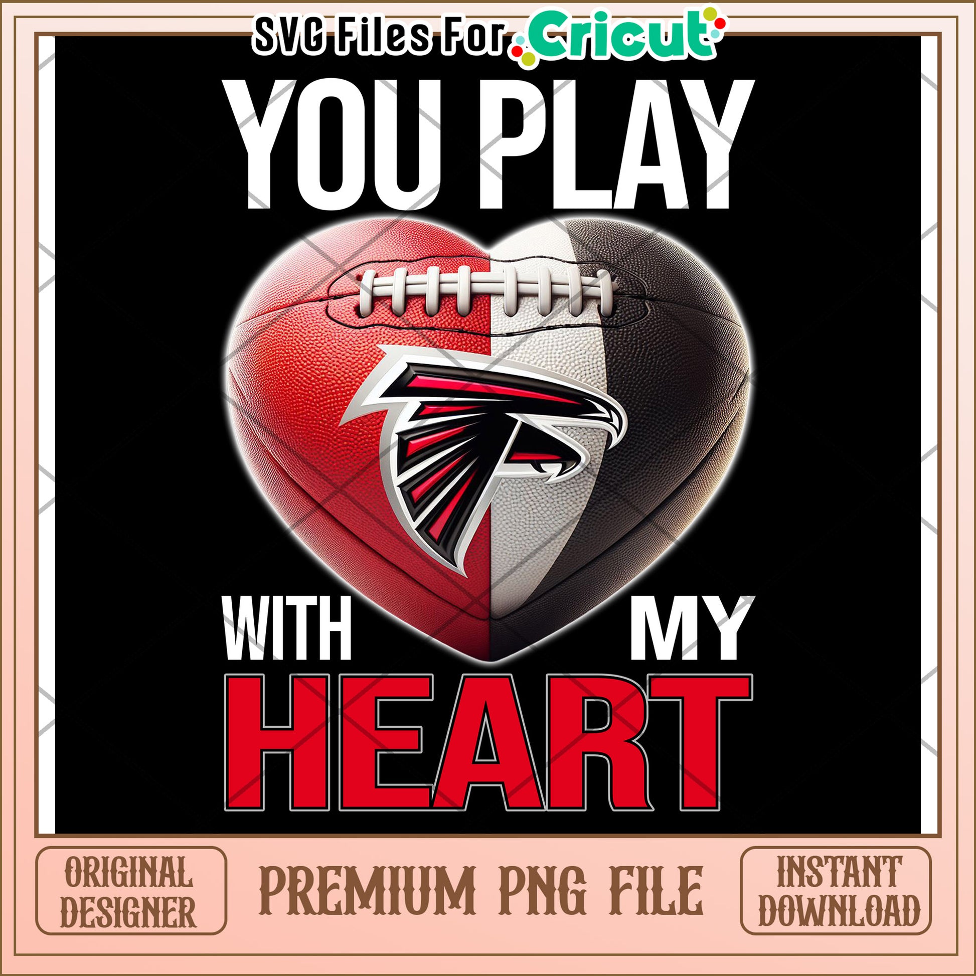 Football Heart Design for Cricut, Perfect for Sports Lovers