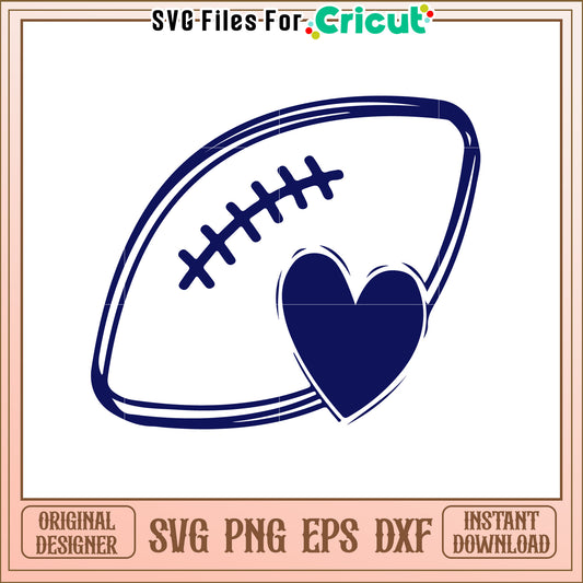 Football Heart SVG Design for Sports Lovers 2023
