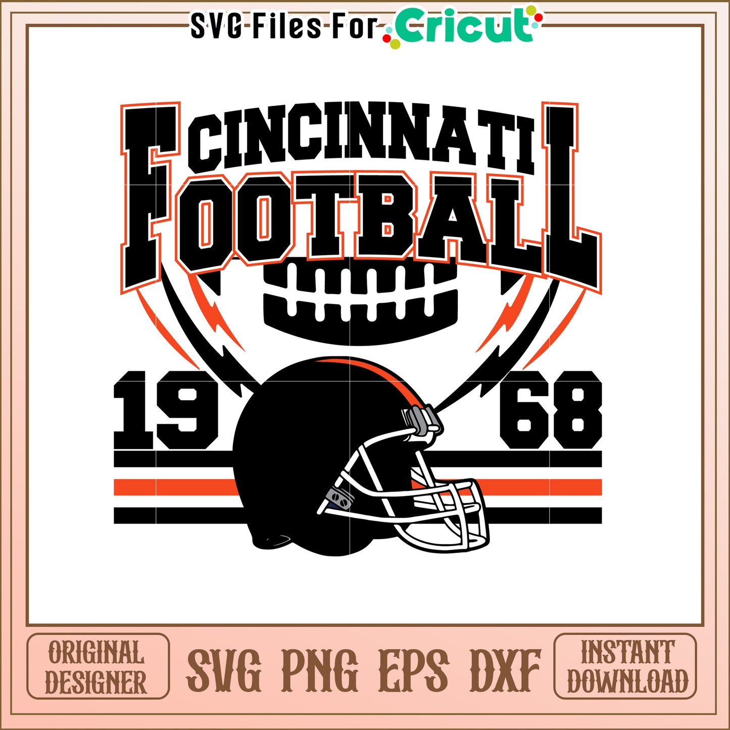 Football Helmet SVG Design for Sports Fans and Crafts