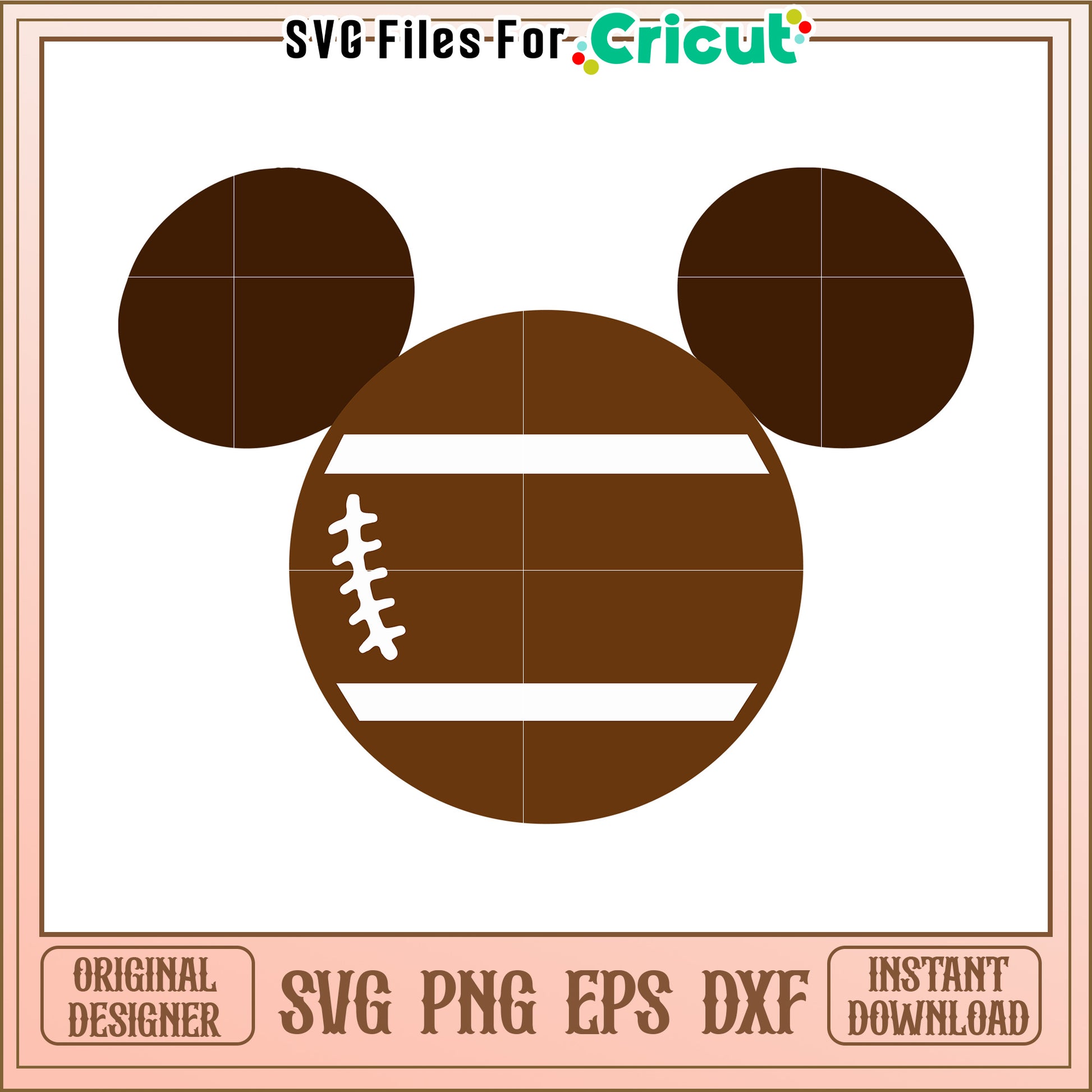 Football Mickey Mouse SVG PNG EPS DXF