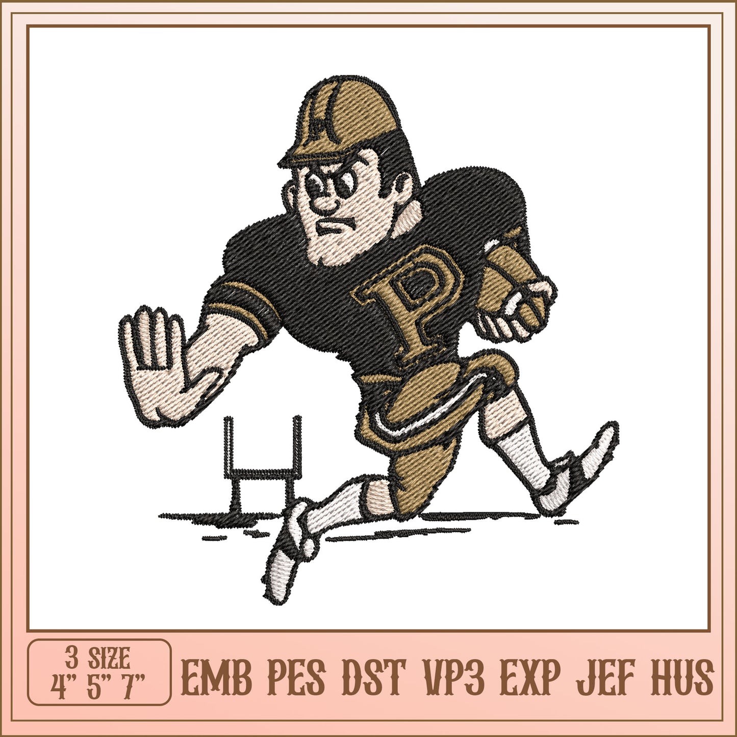 Football Player Embroidery Design