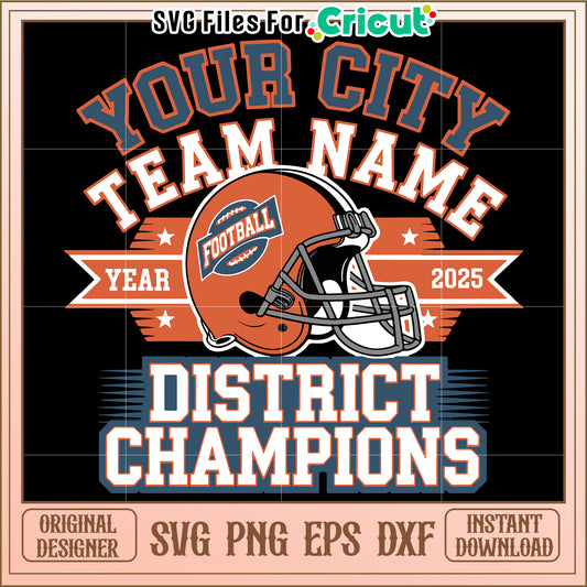 Football Team District Champs SVG