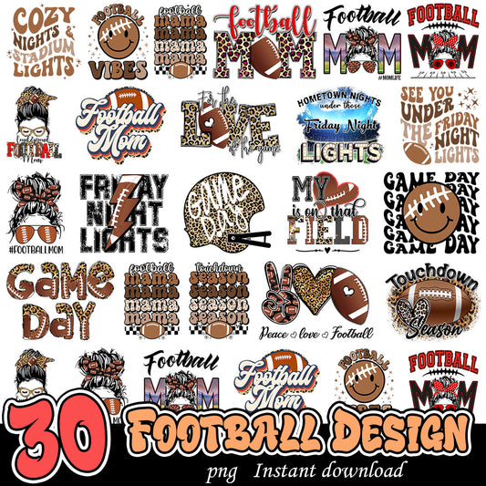 Football Brown art Design Png, Football png bundle