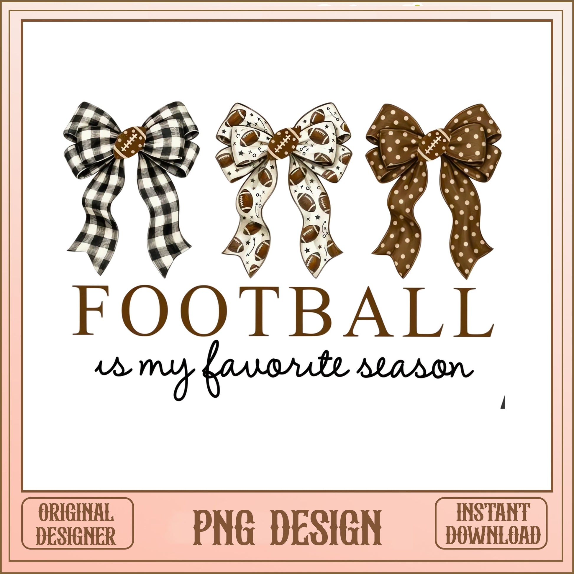 Football Is My Favorite Season PNG, Football Bow PNG, Game Day PNG
