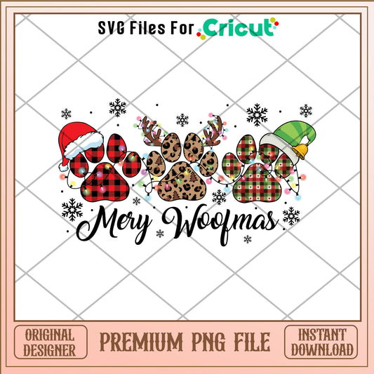 Foot print merry woofmas png, merry woofmas png, christmas png