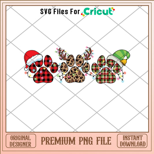 Foot print santa hat png, merry woofmas png, christmas png