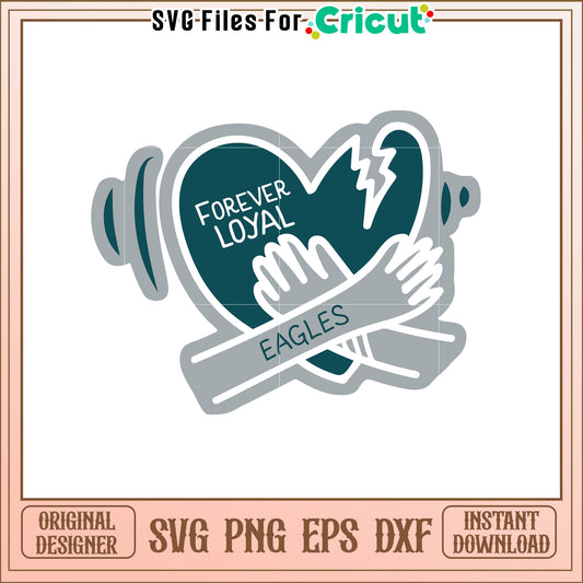Forever Loyal Eagles SVG Design Love Symbol
