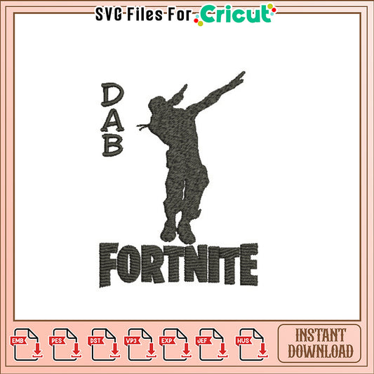 Fortnite Dab Embroidery Design Instant Download