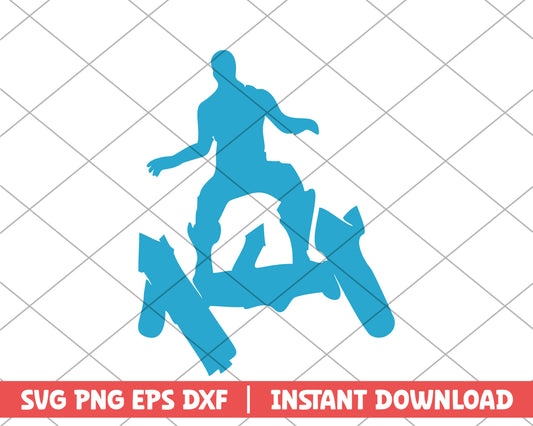 Fortnite game blue shadow cartoon svg