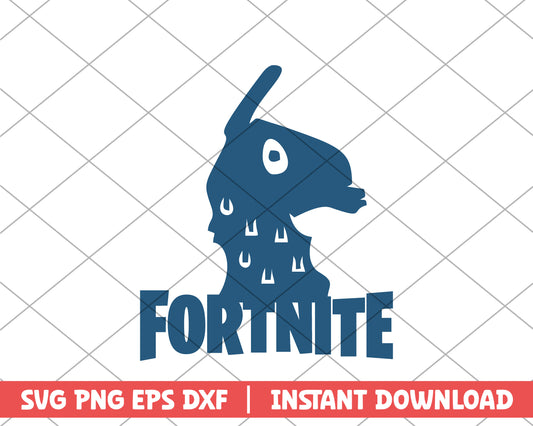 Fortnite game supply llama blue cartoon svg