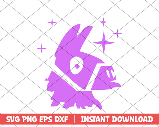 Fortnite game supply llama purple cartoon svg