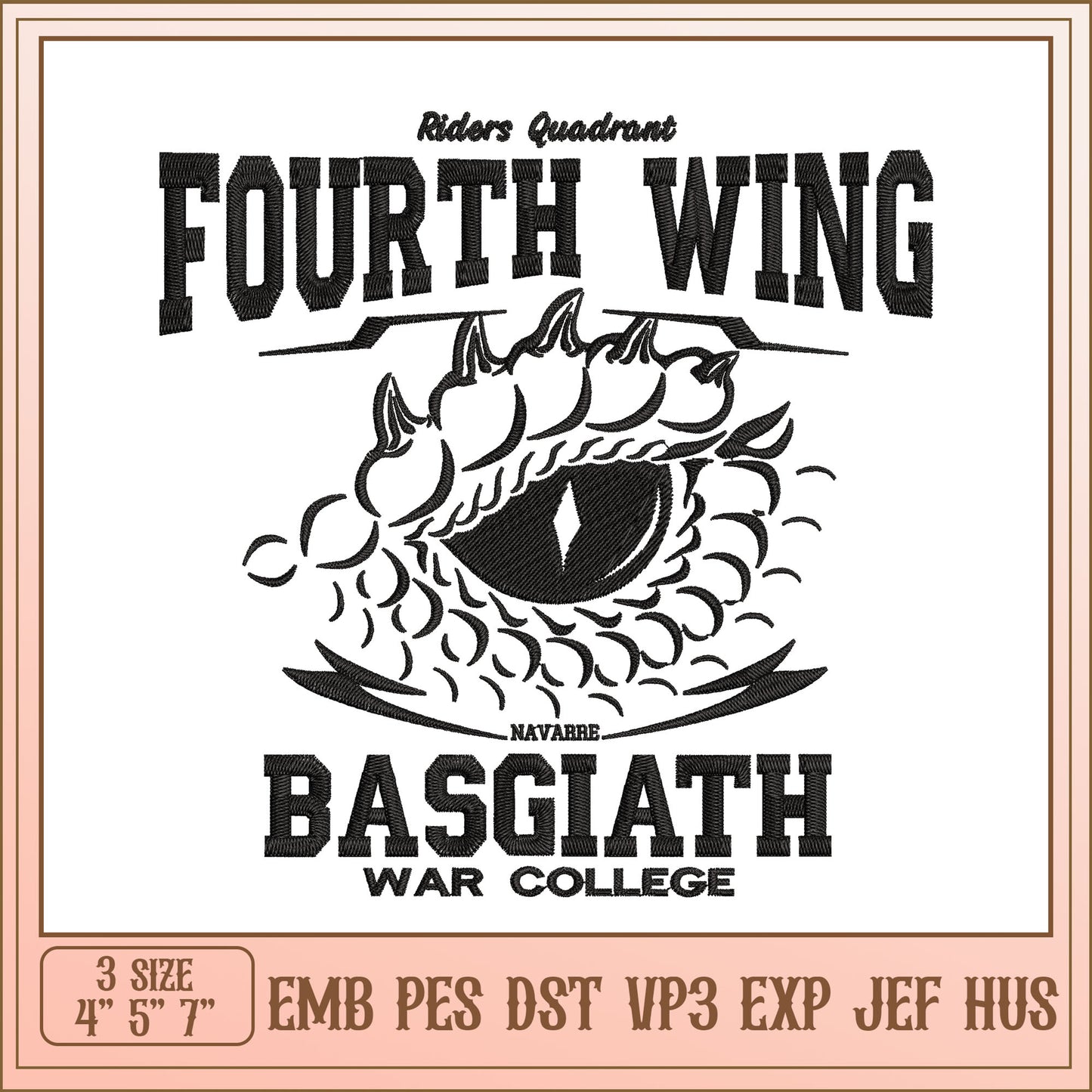 Fourth Wing Dragon Eye Embroidery Design