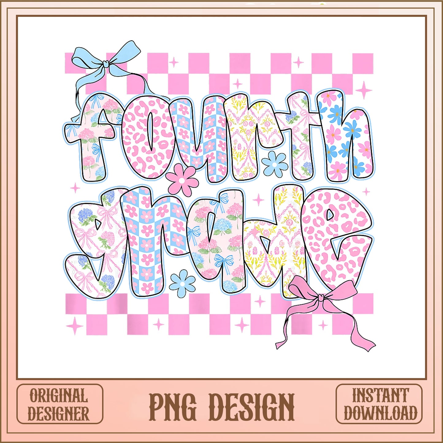 Fourth Grade PNG, Back To School Teacher PNG, Coquette PNG