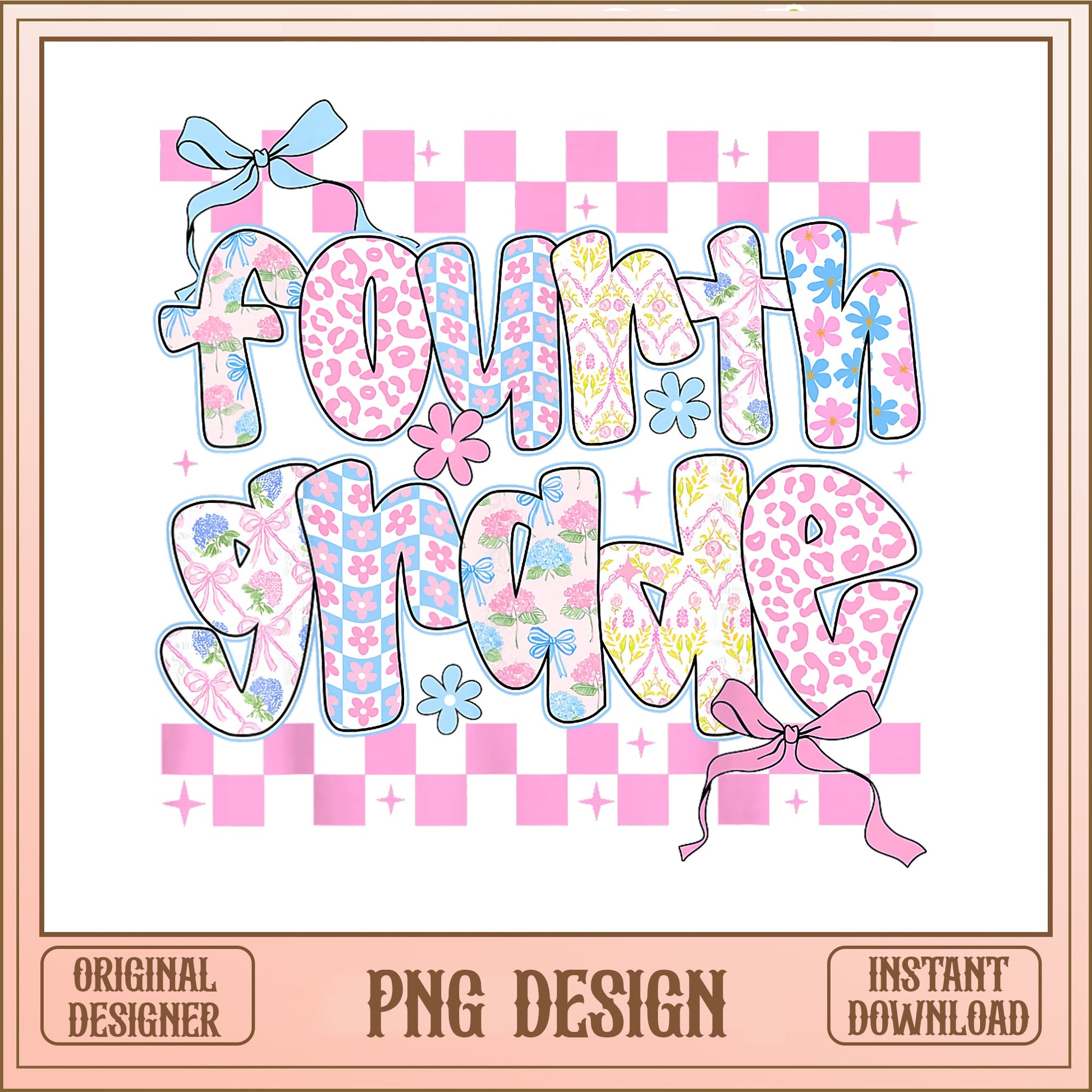 Fourth Grade PNG, Back To School Teacher PNG, Coquette PNG