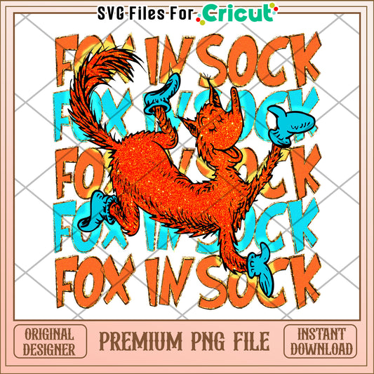 Fox in Socks PNG Sublimation Design