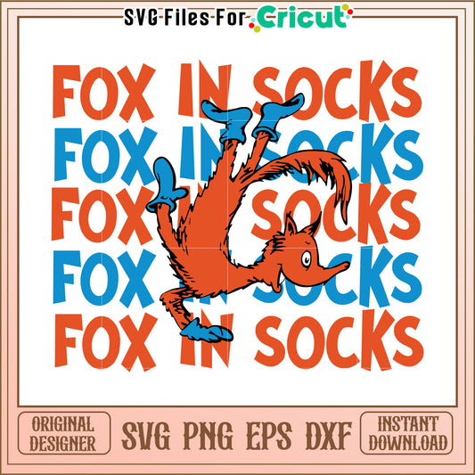 Fox in Socks SVG Design Instant Download