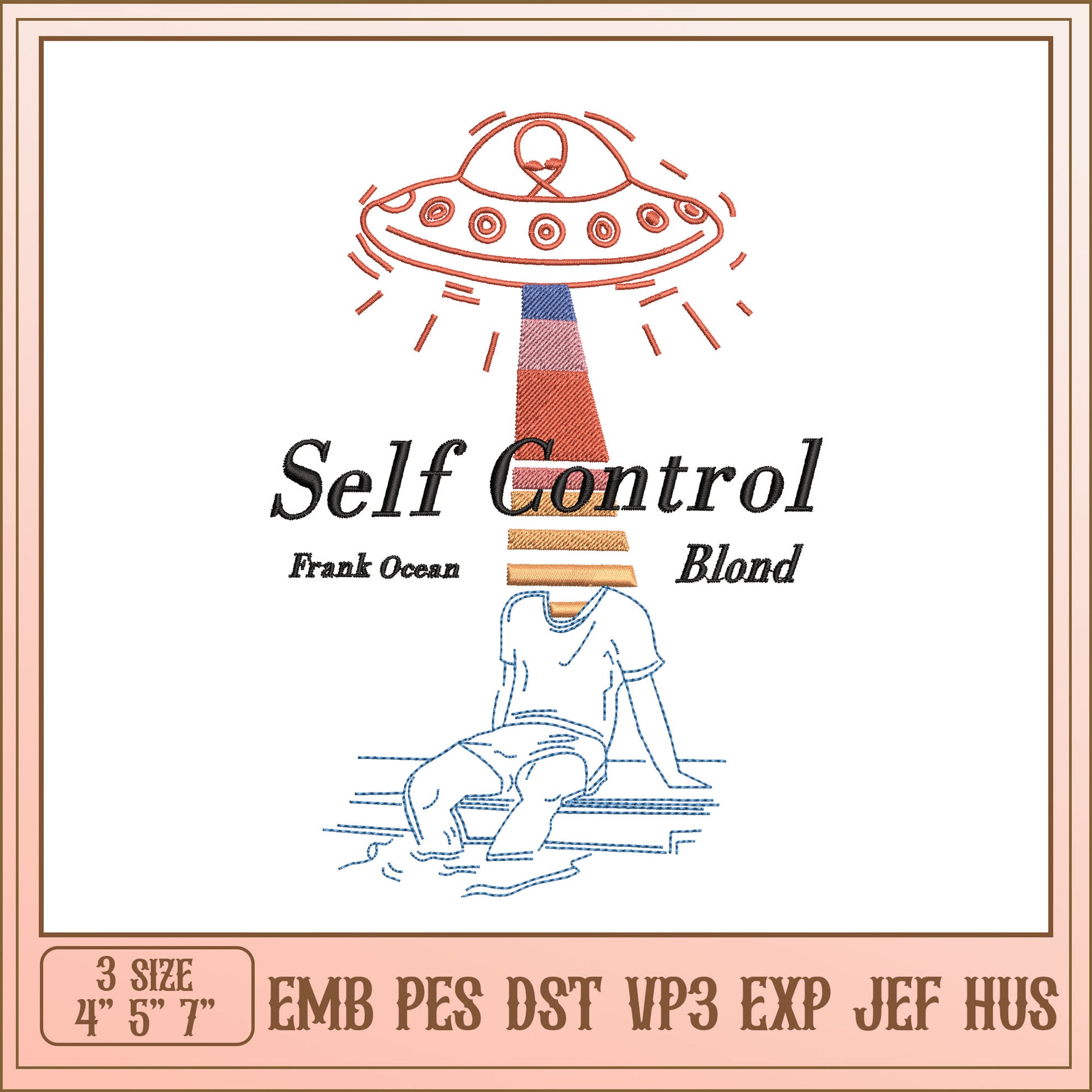 Frank Ocean Self Control Embroidery Design