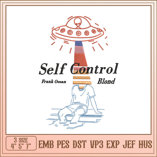 Frank Ocean Self Control Embroidery Design