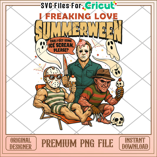 Freaking love summerween png, summerween vibes png, halloween in summer png