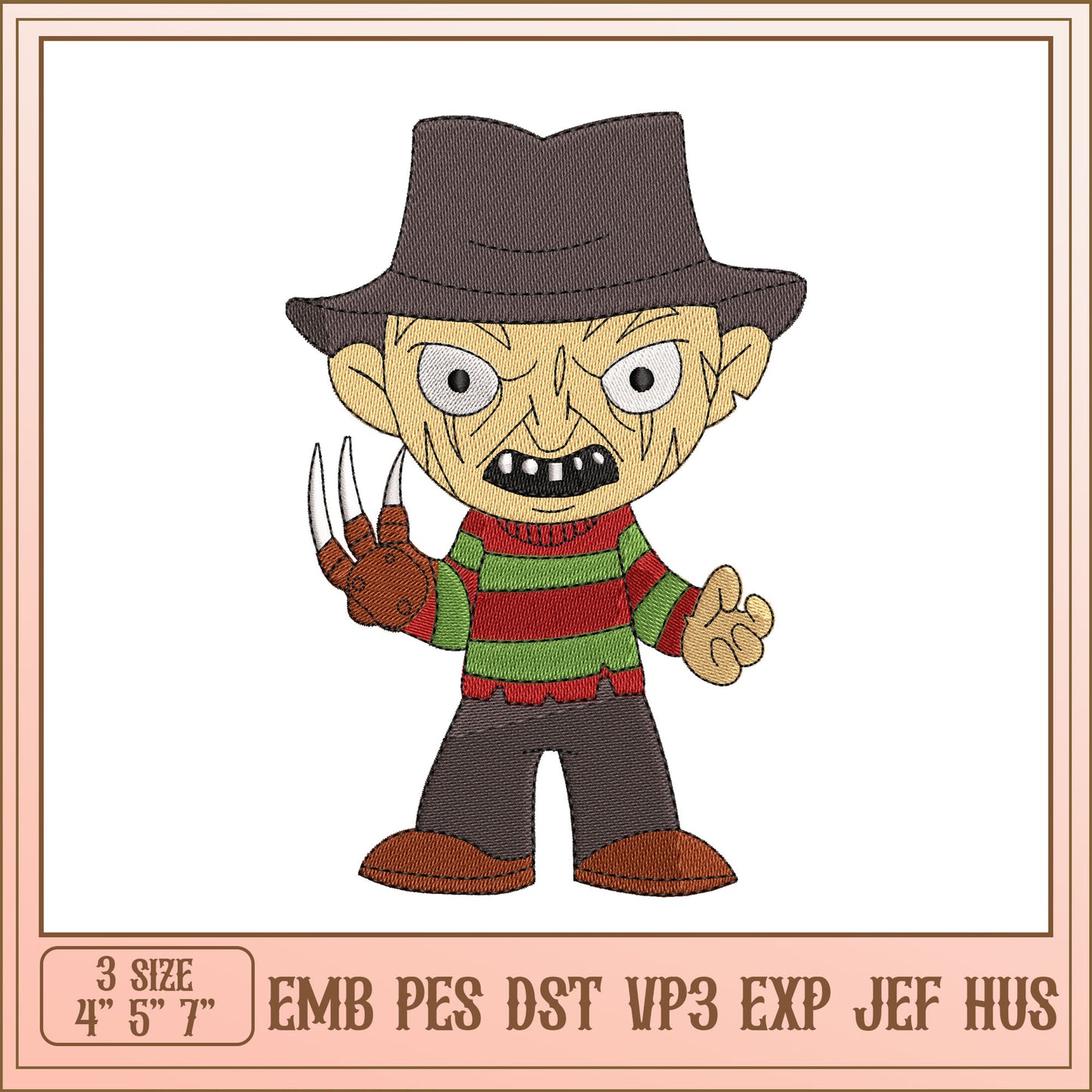 Freddy Krueger Embroidery Design