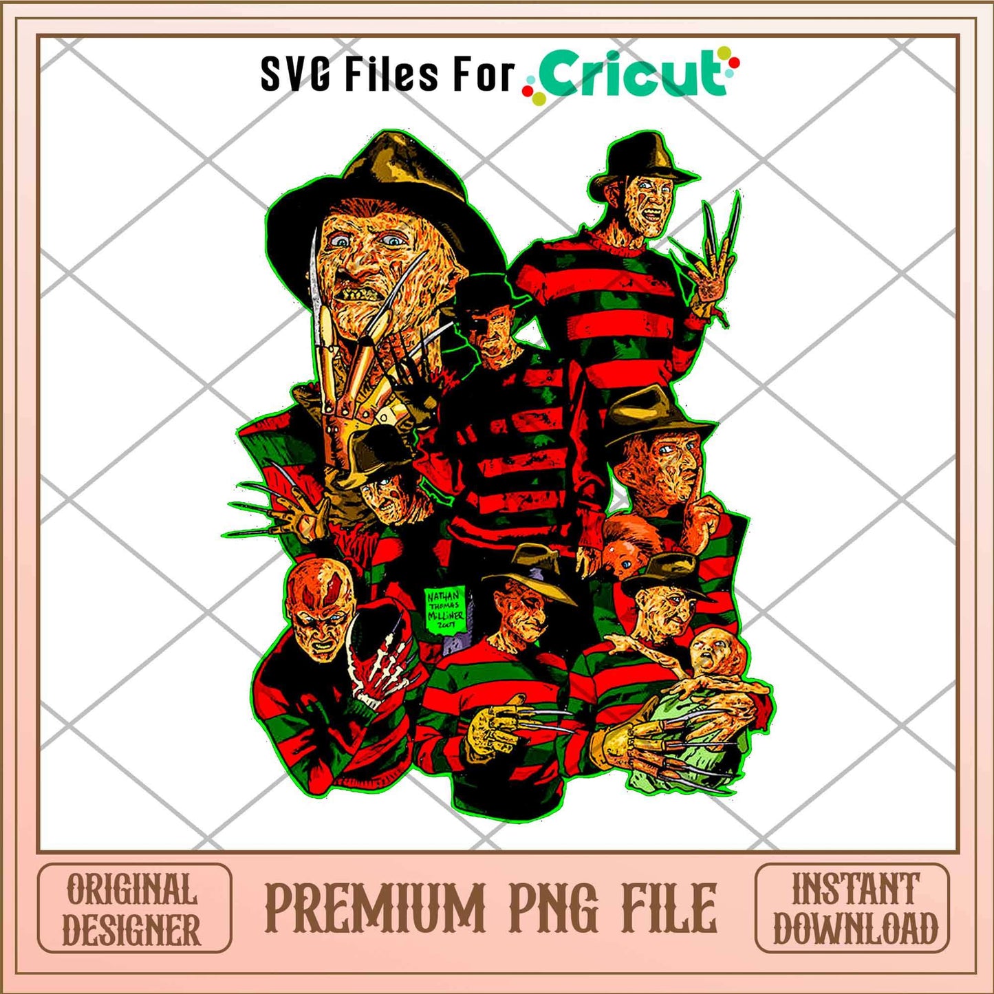Freddy Krueger Horror png, Horror characters png, Digital Download