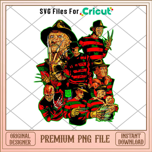 Freddy Krueger Horror png, Horror characters png, Digital Download
