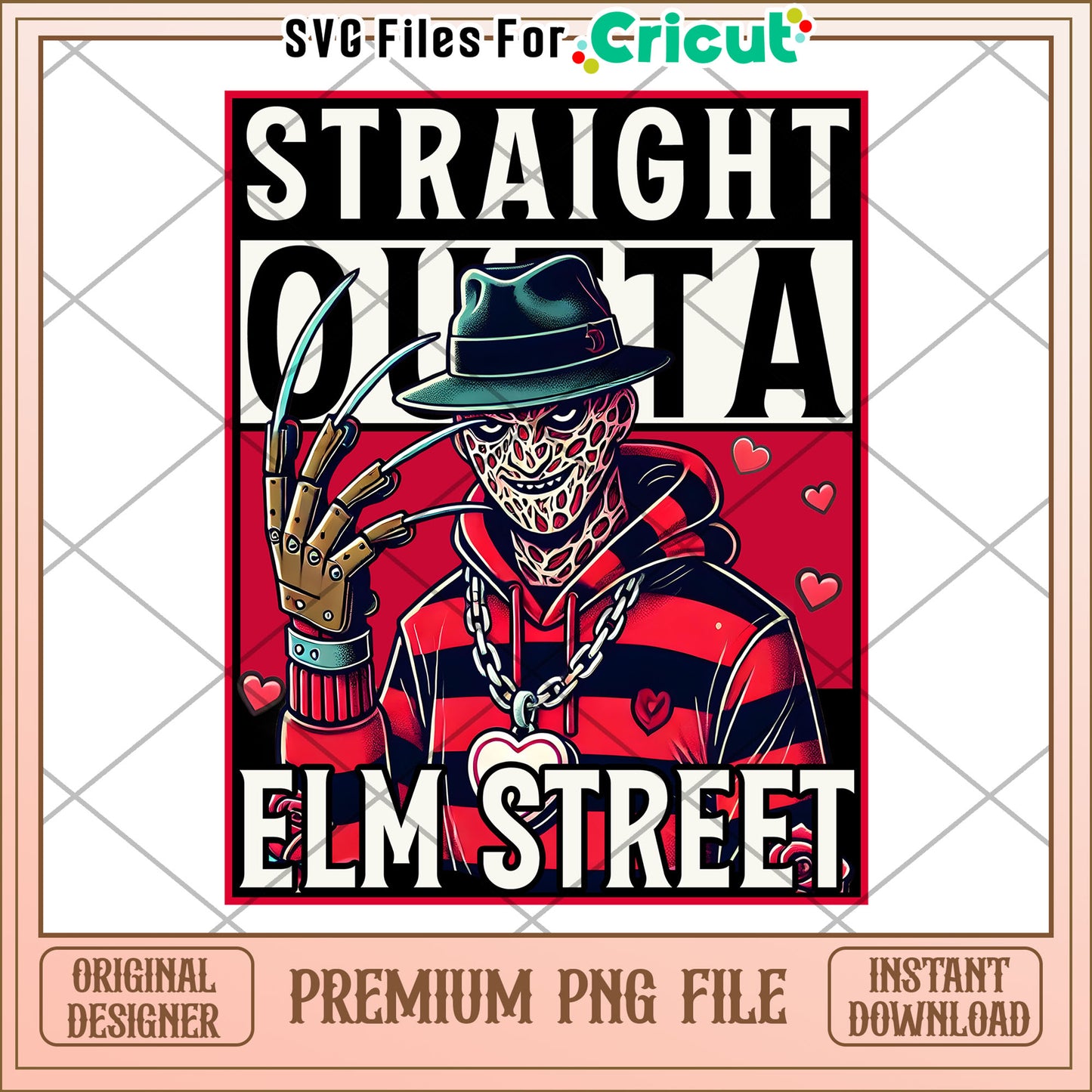 Freddy Krueger Straight Outta Elm Street PNG