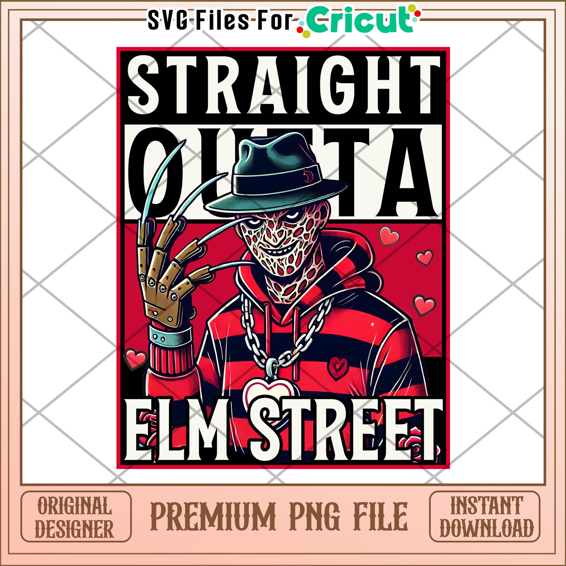 Freddy Krueger Straight Outta Elm Street PNG