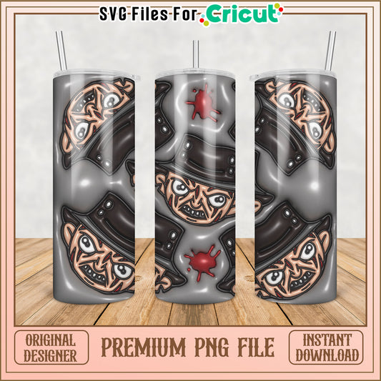 Freddy Krueger Tumbler PNG Sublimation
