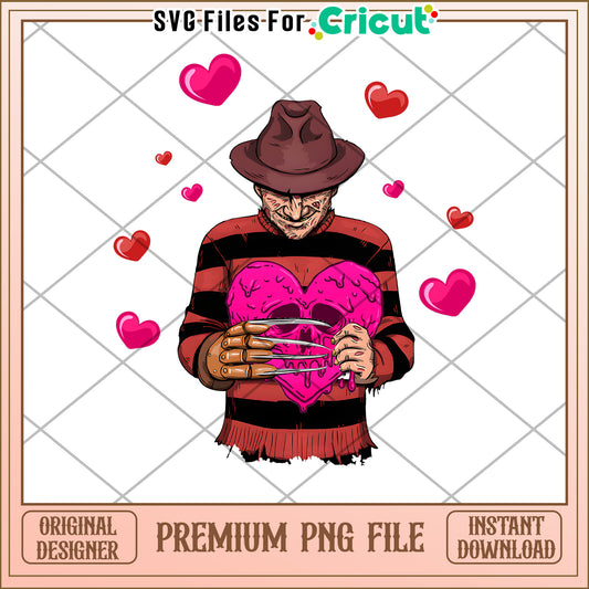Freddy Krueger Valentines PNG Sublimation