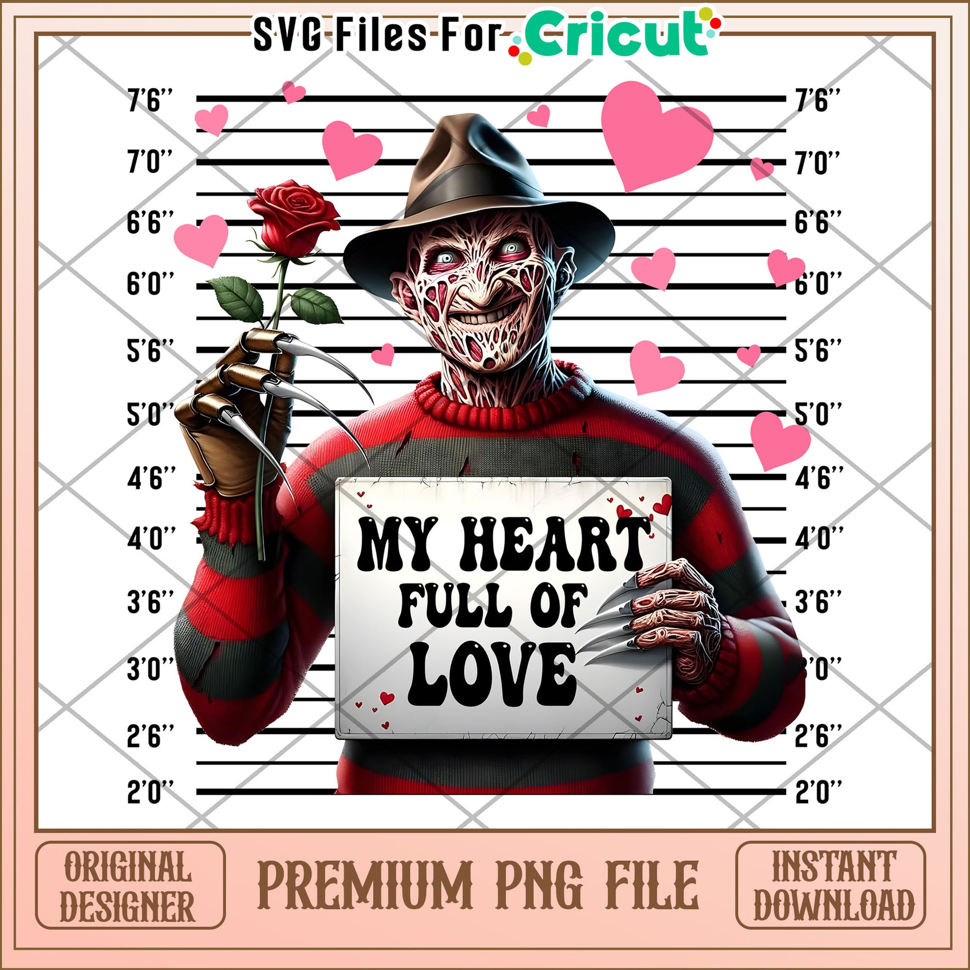 Freddy Krueger Valentines PNG