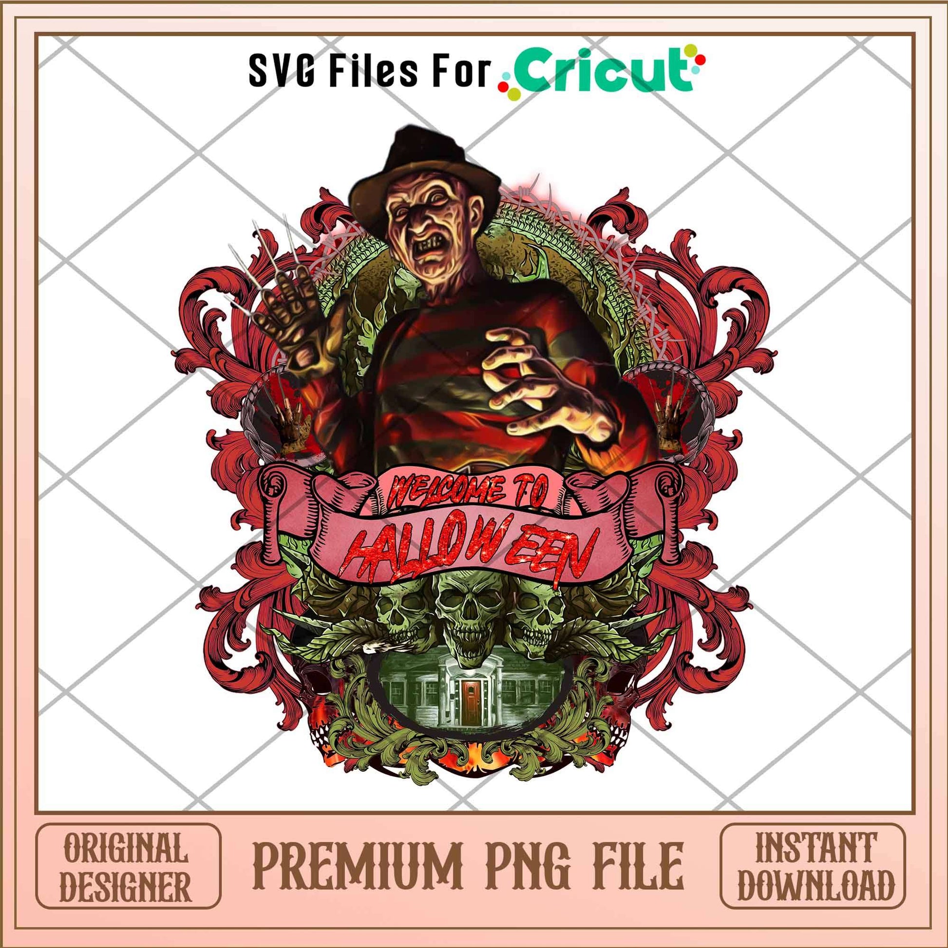 Freddy Krueger  Welcome To halloween png, Horror characters png, Digital Download