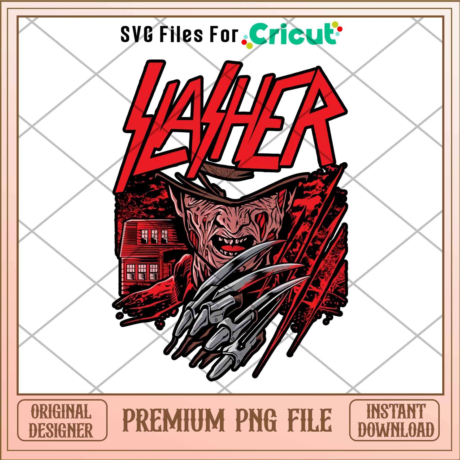 Freddy Krueger hather Horror png, Horror characters png, Digital Download