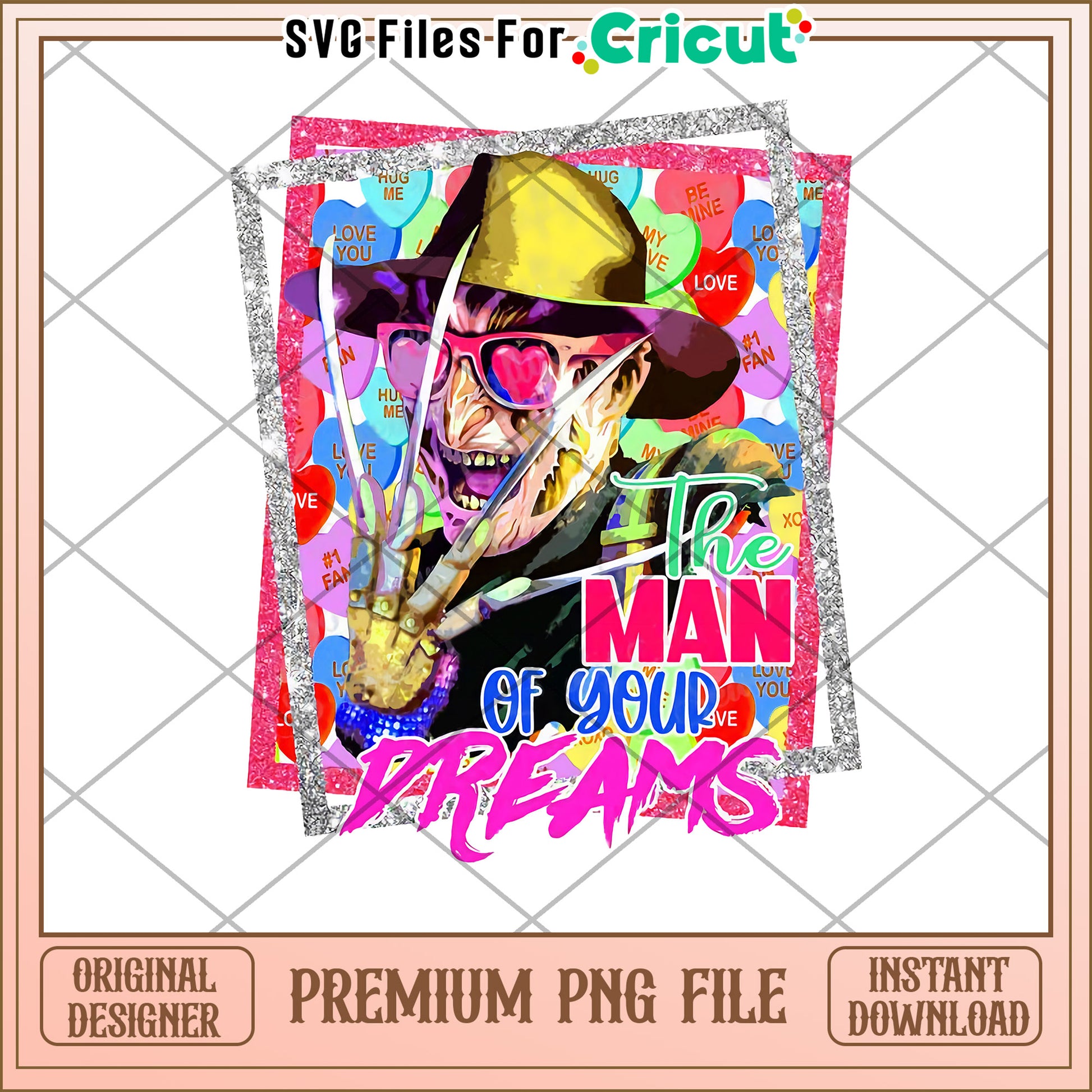 Freddy Valentines Candy PNG Sublimation