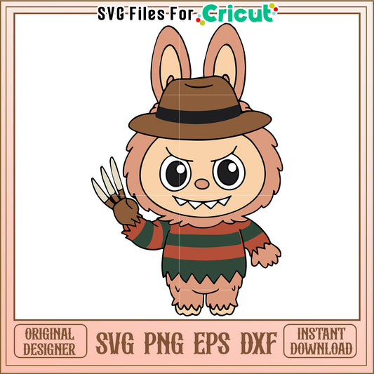 Freddy krooger labubu svg, scary characters svg, halloween pumkin svg
